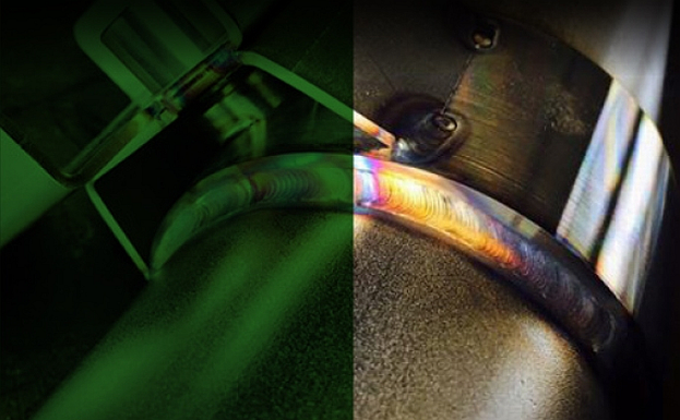 вид через сварочную маску Crystal 2.0 